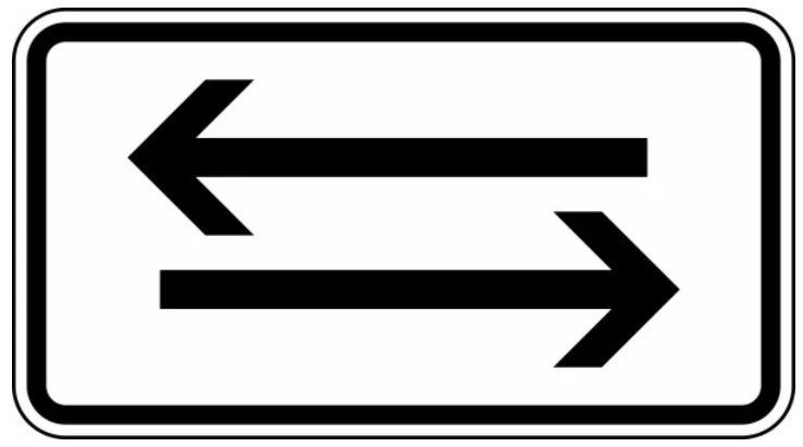 StVO-Verkehrszeichen VZ 1000-30 Verkehr in beide Richtungen | RA3-231x420-3mm 