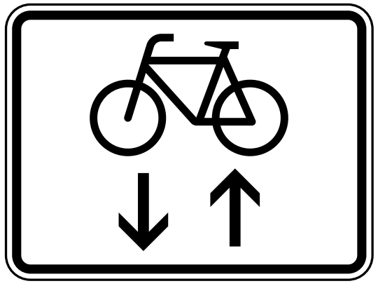 StVO-Verkehrszeichen VZ 1000-33 Radverkehr im Gegenverkehr | RA3-315x420-A 